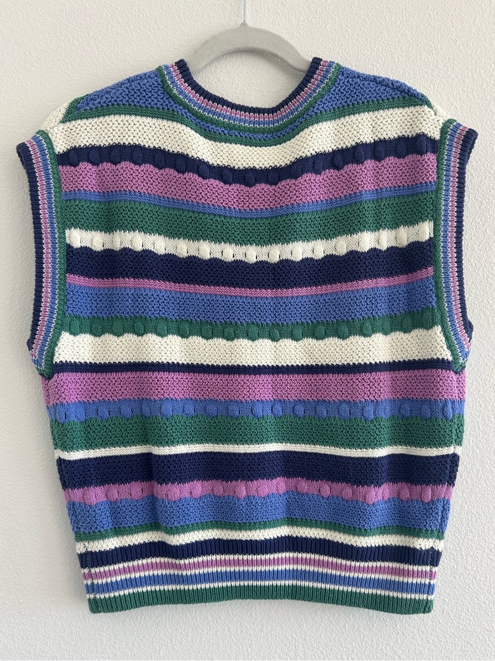 Marine Layer Rory Crochet Vest Cool Stripe - Picture 4 of 5
